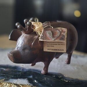 Authentic Jan Barboglio Iron Cochinito Piggy Bank